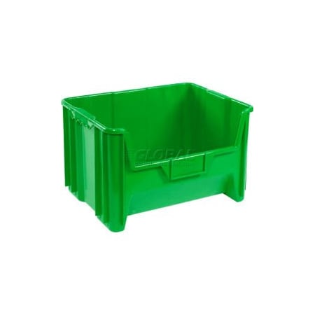 Quantum Storage Systems Hang & Stack Storage Bin, Plastic, Green, 3 PK QGH700GN